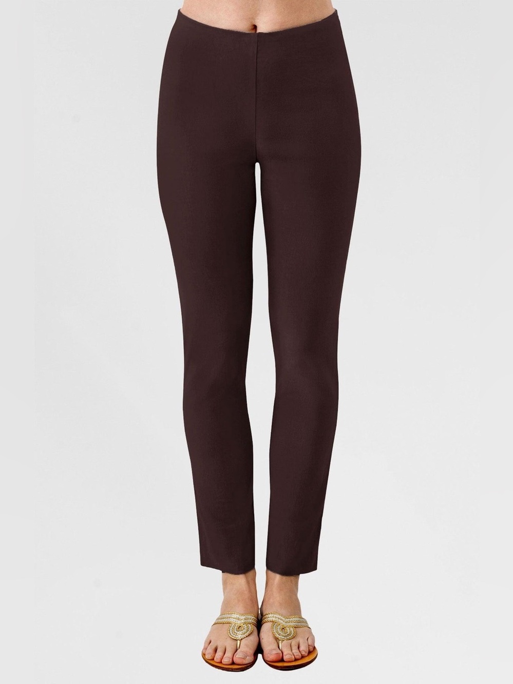 Gretchen Scott Gripeless Pull On Pants Solid - Espresso Brown sz Small